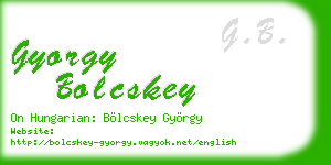 gyorgy bolcskey business card