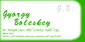 gyorgy bolcskey business card